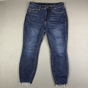 Judy Blue Dark Wash Skinny Jeans with Raw Hem